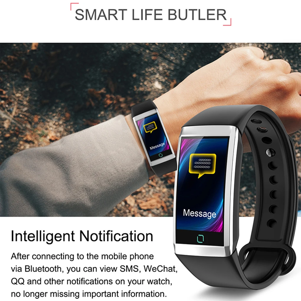 Сенсор пульса Bluetooth 4,0 браслет IP67 Водонепроницаемый кровяное давление спортивный браслет сообщение напоминание умный Браслет