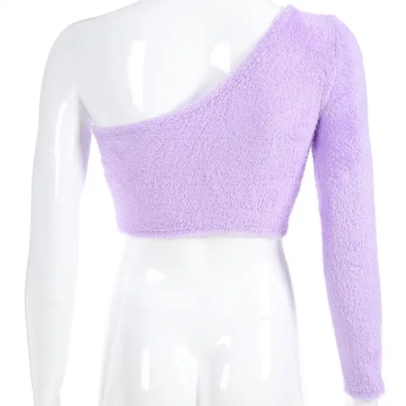 Purple One Sleeve Top Flash Sales, UP 