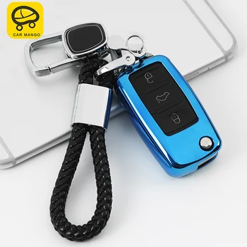 

CARMANGO for VW Volkswagen Tiguan 2010 2011 2012 2013 2014 2015 2016 Car TPU Key Case Key Cover Chain Holder Decoration Trim
