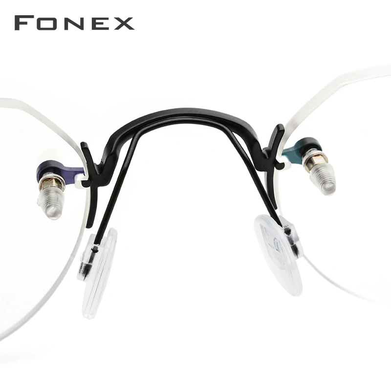 FONEX, очки без оправы из чистого титана, мужские, Ретро стиль, полигон, по рецепту, очки, оправа для женщин, близорукость, оптические оправы, очки 9142