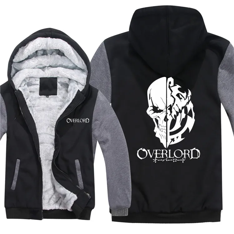Ainz Sama Overlord толстовки для мужчин s пальто на молнии флис утолщаются Overlord мужская Толстовка