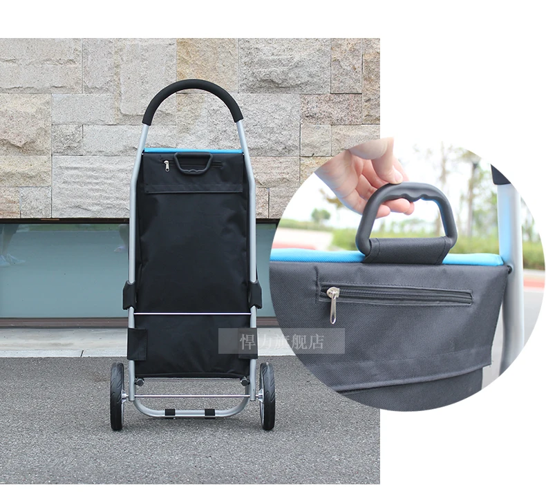  Shopping Cart Shopping Cart Small Pulling Cart Folding Trailer Trolley Portable Stroller Hand Pulli