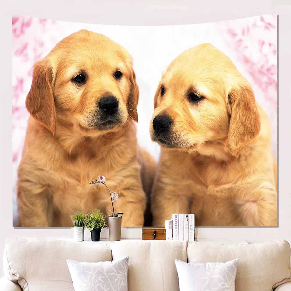 Zeegle Dog Pattern Tapestry Mandala Wall Hanging Tapestries Soft Sandy Beach Towel Wall Decor Blanket Table Cloth Picnic Mats