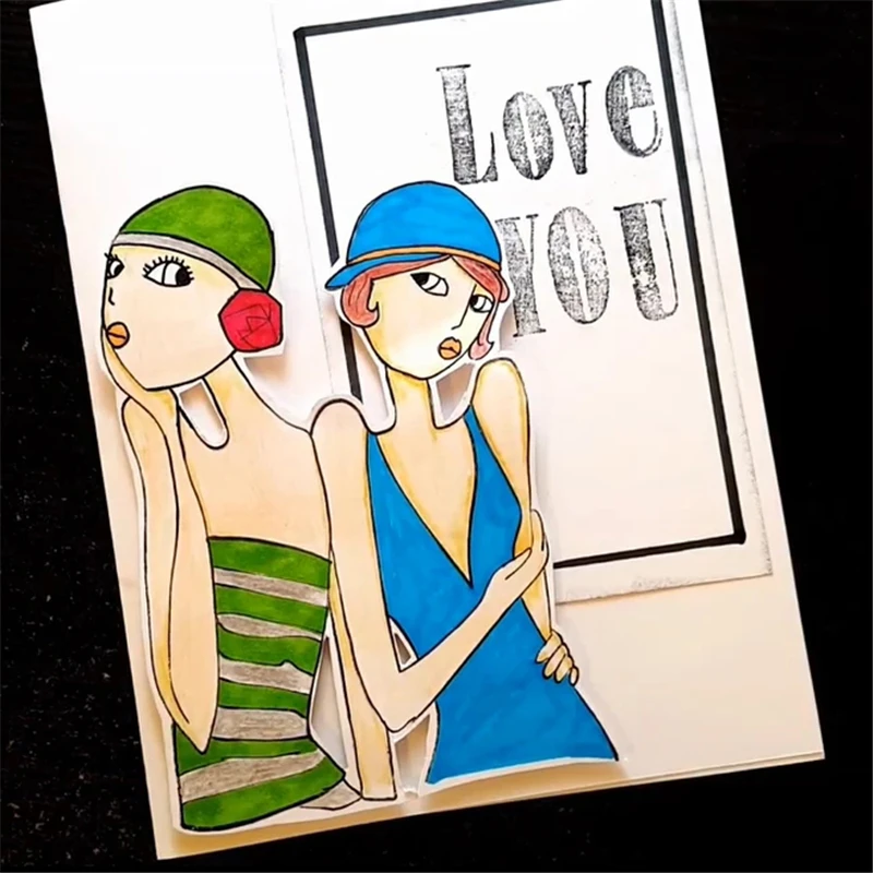 

InLoveArts 11*16cm Modern Girl Clear Stamps for Craft Dies Scrapbooking Card Making Album Embossing Crafts Paper New