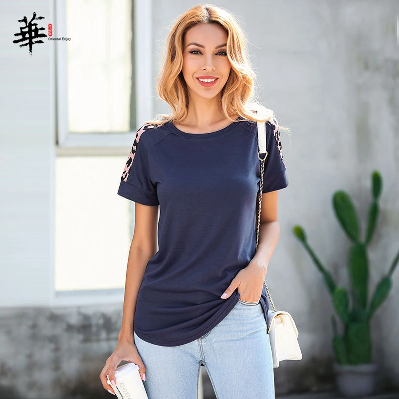 Футболка женская леопардовая в стиле пэчворк винтажная рубашка с коротким