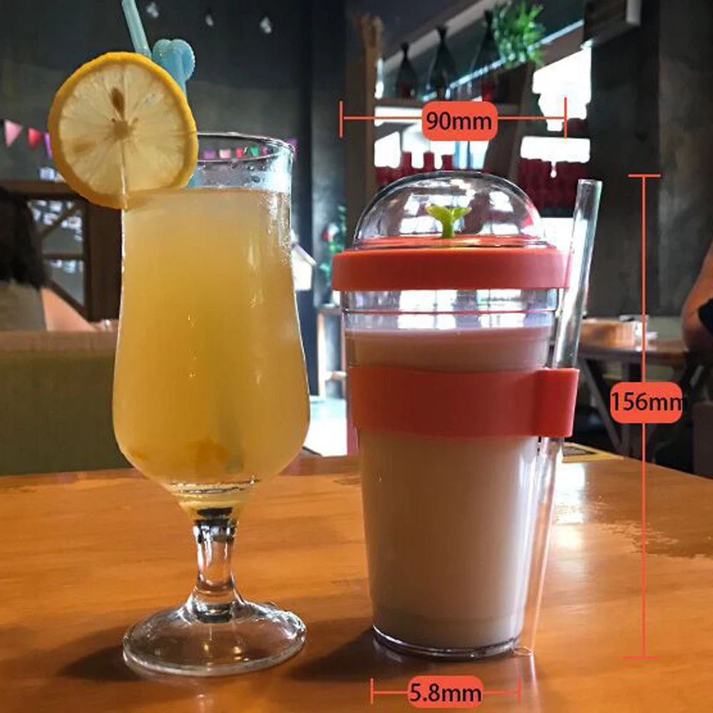 Портативный пластиковый стакан для чая с пузырьками, многоразовый пластиковый стакан для кофе, герметичная чашка для сока, спортивный стакан для чая с соломинкой