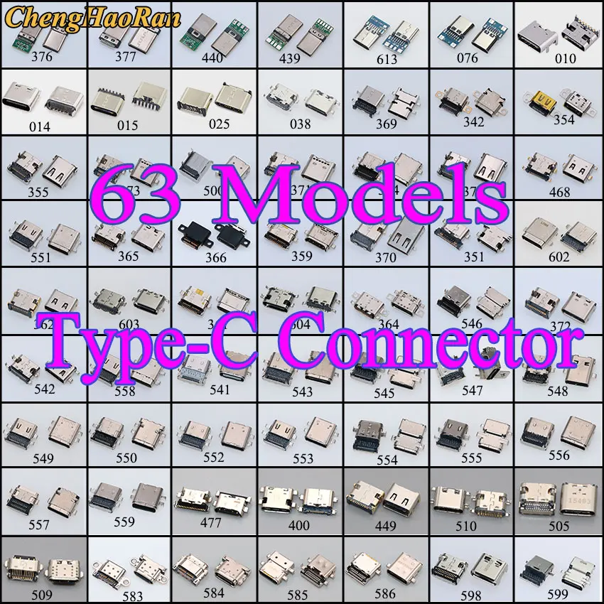 Tomada Usb 3.1 Fêmea e Macho 63 Modelos Conector Pcb Usb tipo c 6p 9p 14p 16p 24p para Xiaomi Huawei Nokia Moto Samsung Bluboo