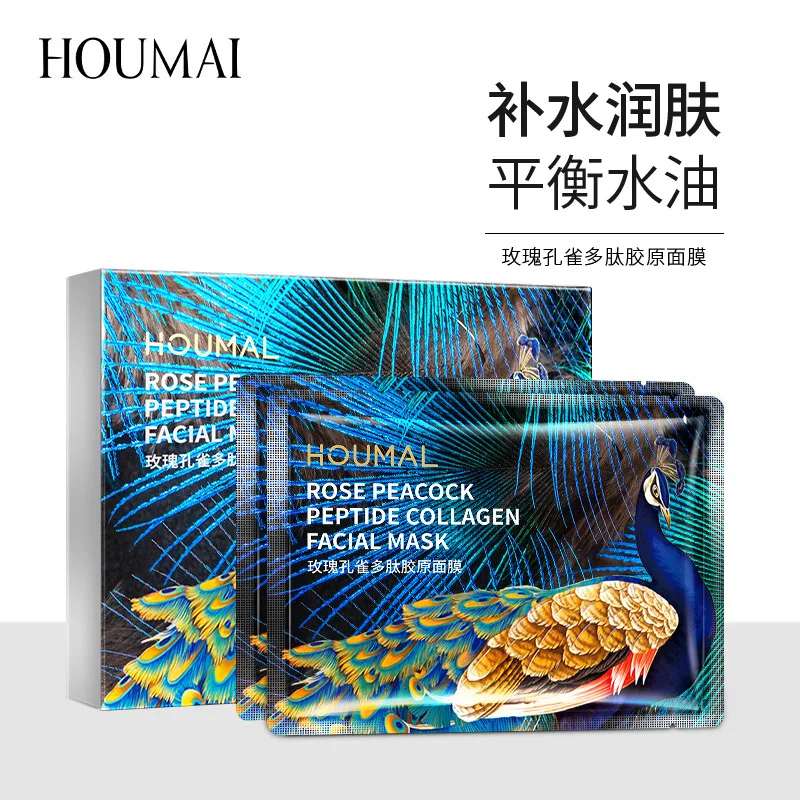 PRETTYCOME 5pcs/lot Peptides Facial Mask Rose Essence Oil Contril Noursh Whiten Deep Hydrating Brightening Skin Night Face Care | Красота и