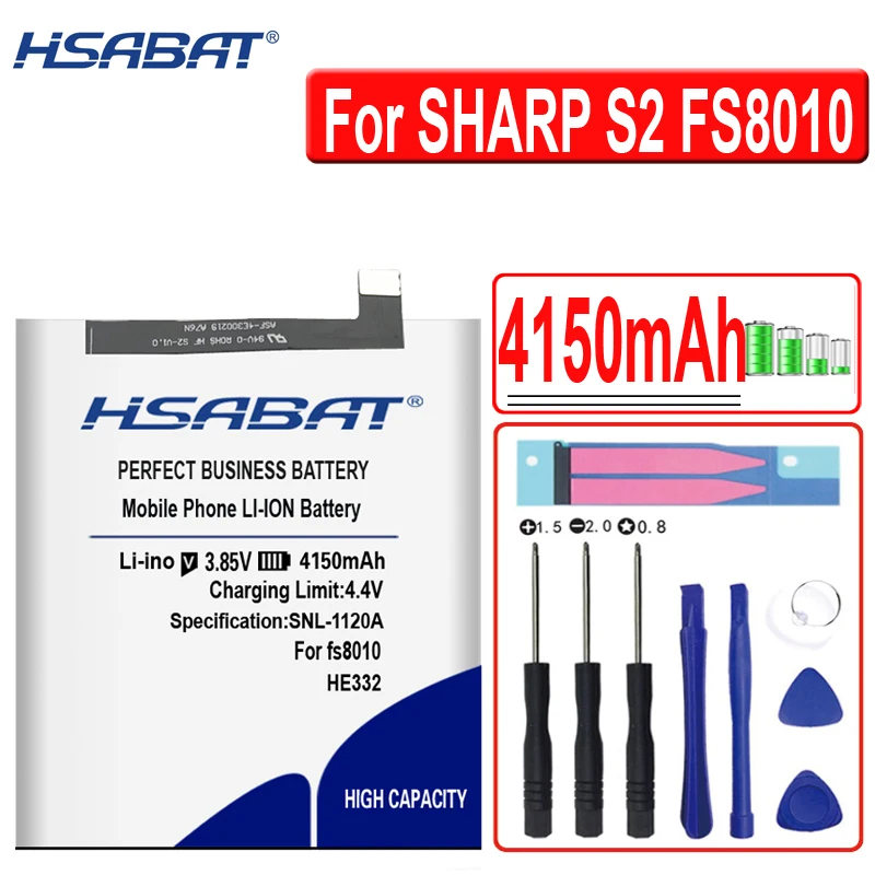 HSABAT 4150 мАч батареи для SHARP S2 FS8010 AQUOS S2 HE332 хорошее качество батареи мобильного телефона