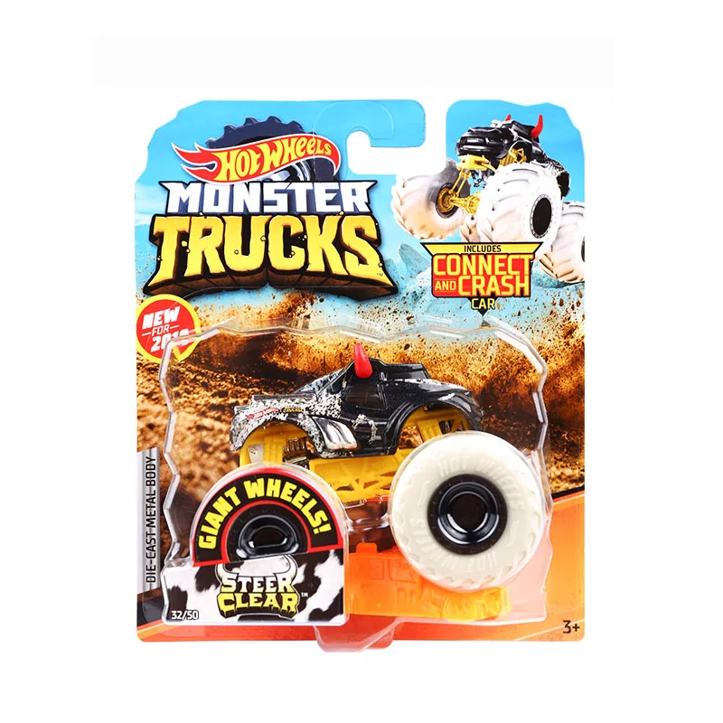 STEER CLEAR Hotwheels 1: 64 автомобиль игрушка монстр грузовики ассортимент металлические автомобили игрушка Lover коллекция FYJ44 Singel посылка для больших шин горячие колеса подарок - Цвет: STEER CLEAR