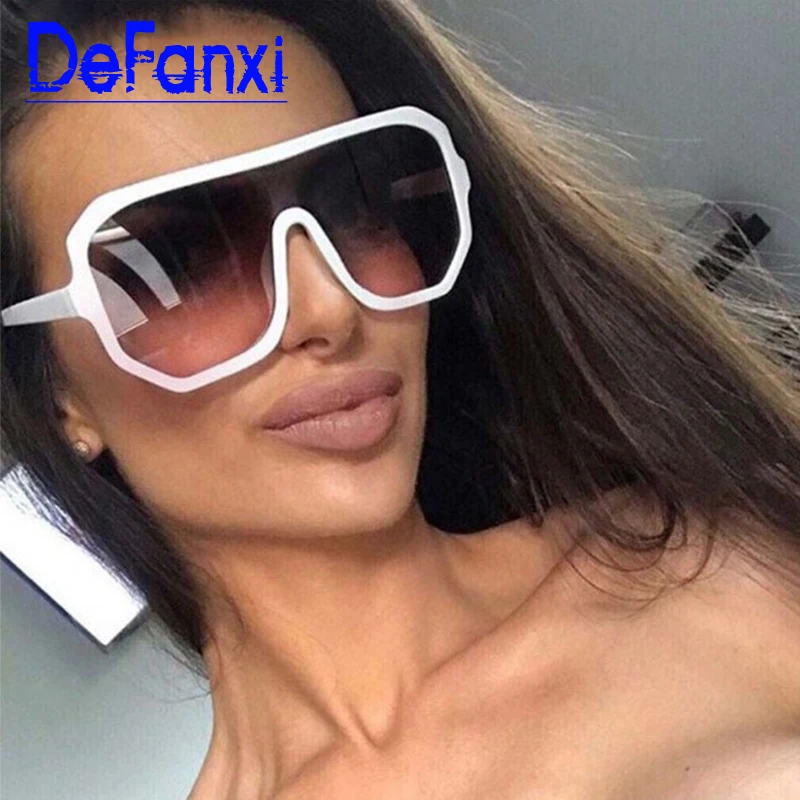 Vintgae Overszied белые солнцезащитные очки для женщин и мужчин с одним объективом