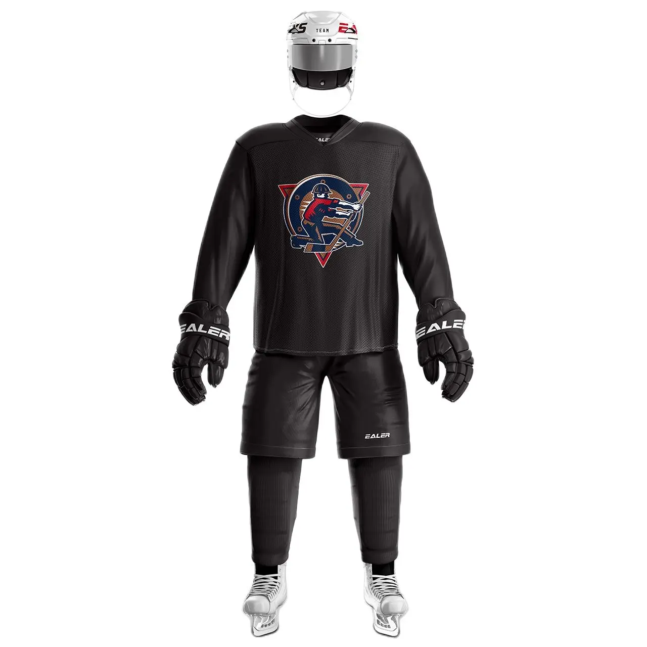 thumbnail image 1 of Camiseta de práctica de hockey sobre hielo personalizada, negra, ligera, delgada y transpirable, de alta calidad, serie H80 y camiseta de calle grande (todos los tamaños), 1 of 4