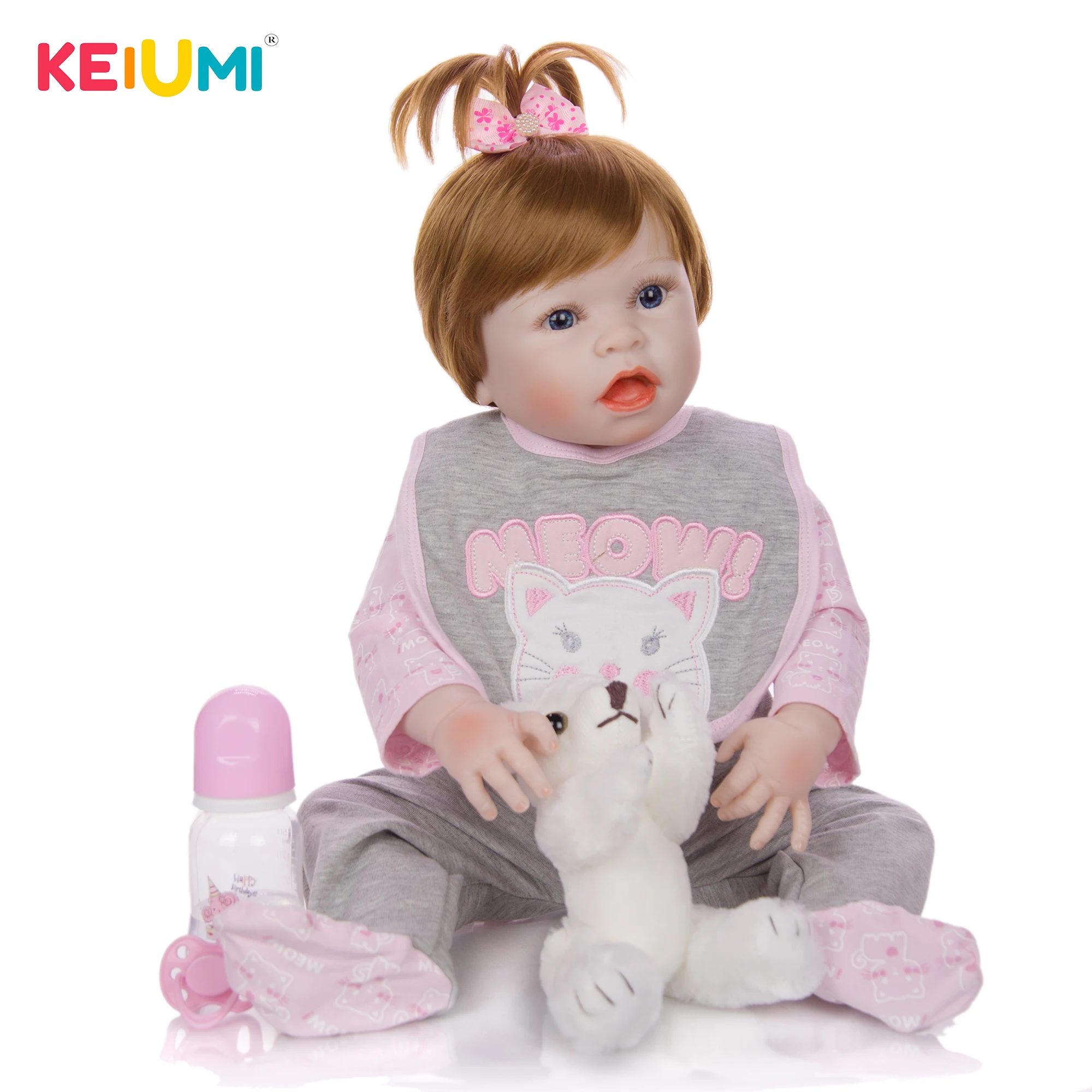 

One Piece Dropshipping Full Vinyl Body Reborn Dolls 23'' 57 cm Realistic Baby Doll Toy For Children's Day Gift Early Education