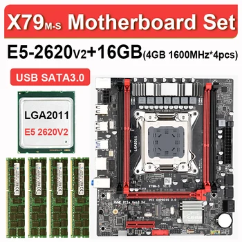 

IngshaX79 m-s placa base de USB3.0 con Xeon LGA2011 E5 2620 V2 4x4GB = 16GB 1600MHz 12800R DDR3 ECC REG memoria M.2 SSD SATA3.0