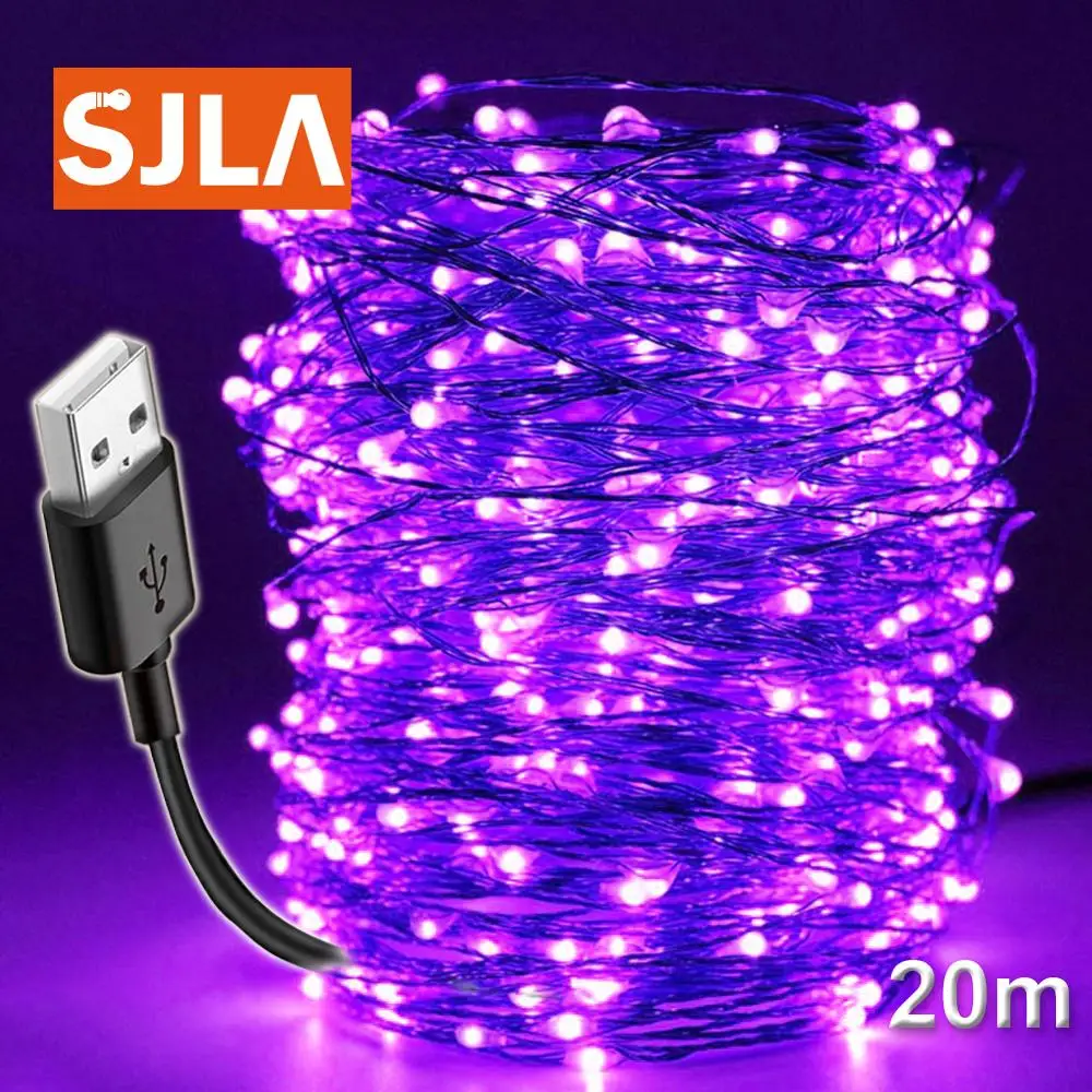 

20m Ultraviolet Led Black Light USB Bulb UV String Lamp DIY Poster Prom Bar Party Dj luorescent Halloween Christmas Birthday