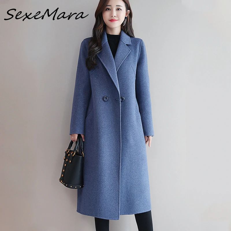 packable down jacket 2022 Korean Fashion Elegant Autumn Winter Long Black Wool Cashmere Oversized Women Coat for Ladies black puffer