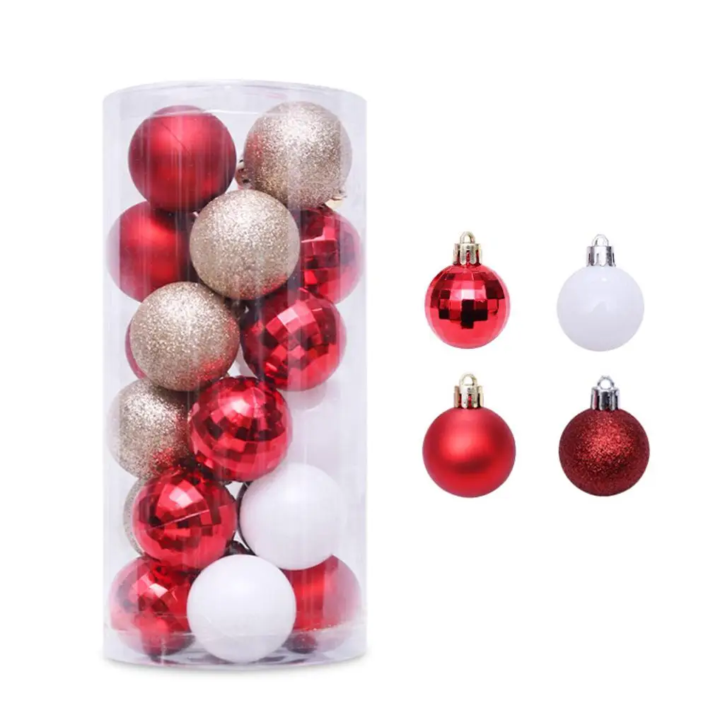 4cm/24pcs Christmas Balls Ornaments Hanging Pendants For Merry Christmas Xmas Tree Baubles DIY Christmas Ball Decoration
