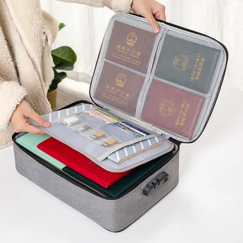 

Travel Bags Passport Wallet Home Multi-Document Storage Bag Card Mass Storage Box Multi-Family File Account Portfolio Travel Box