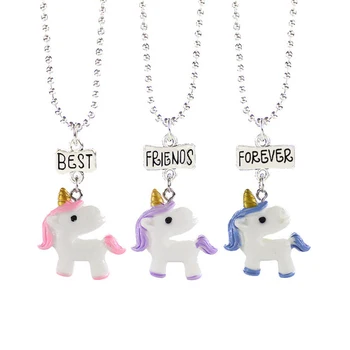 

Children's jewelry best friend Unicorn BFF Necklace Pendant