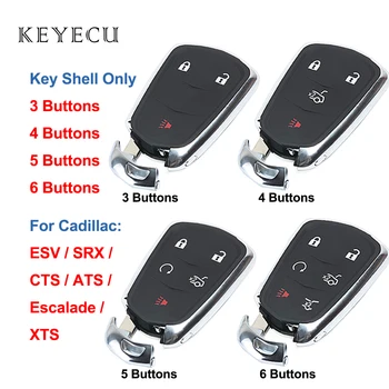 

Keyecu Smart Remote Control Car Key Shell Case with 3 4 5 6 Buttons for Cadillac SRX CTS ATS XTS Escalade ESV, No Logo