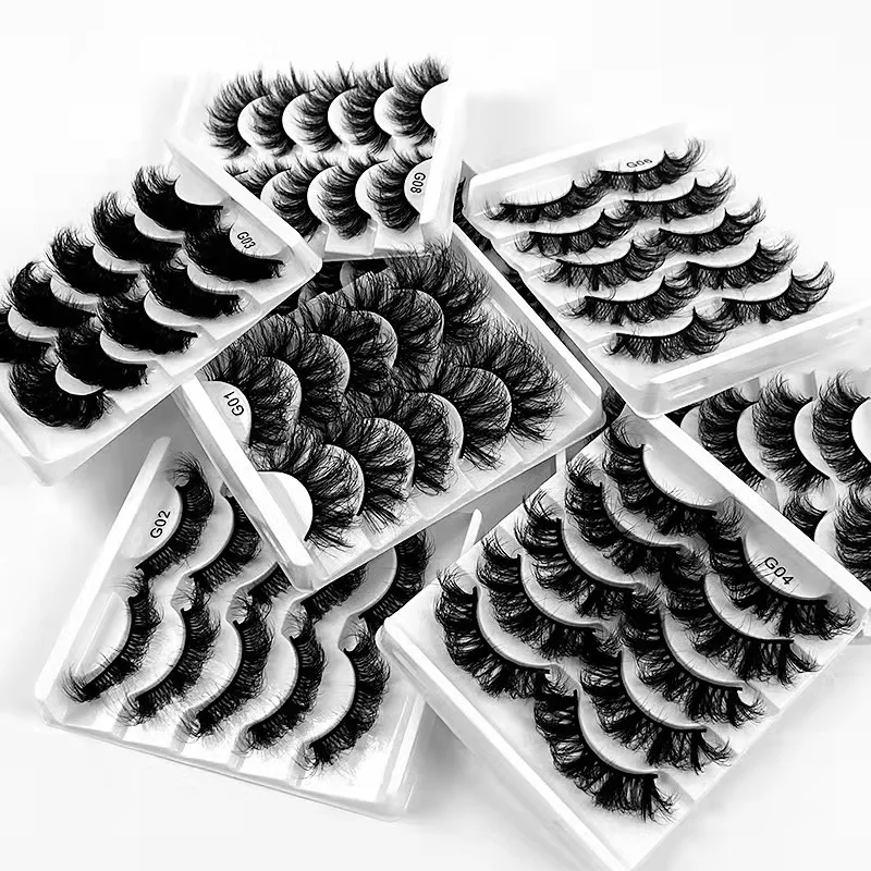 5 pairs 8-26mm fake eyelashes 100% mink eyelashes natural false dramatic volume eyelash extension makeup
