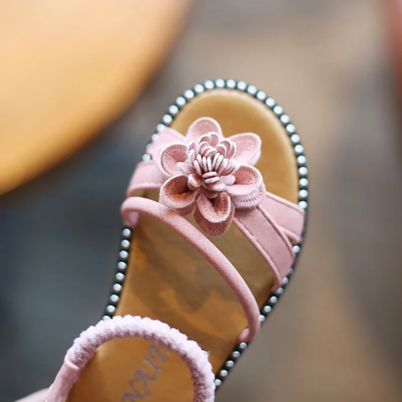 New Summer Kids Sandals Cute Flower Design Sandal Girl Open Toe Princess Shoes