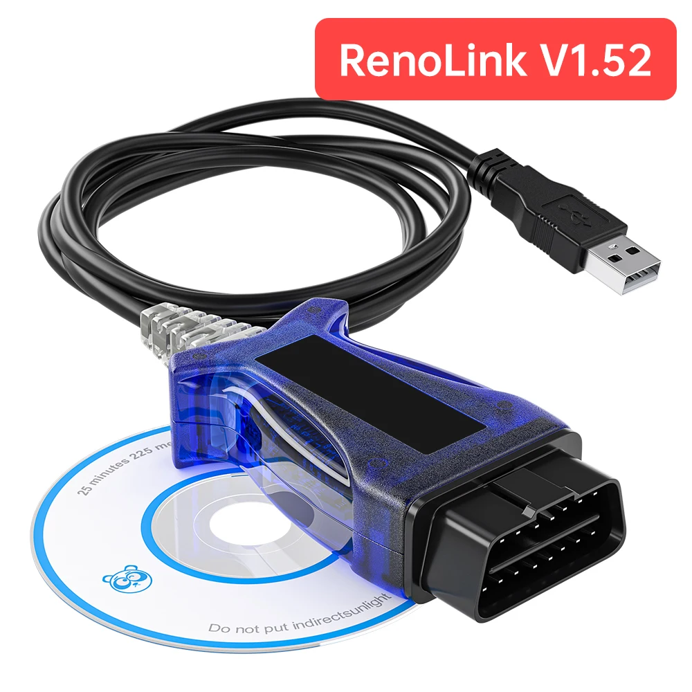 Диагностический кабель USB OBD2 Renollink для Renault программатор ECU ключей сброс подушки