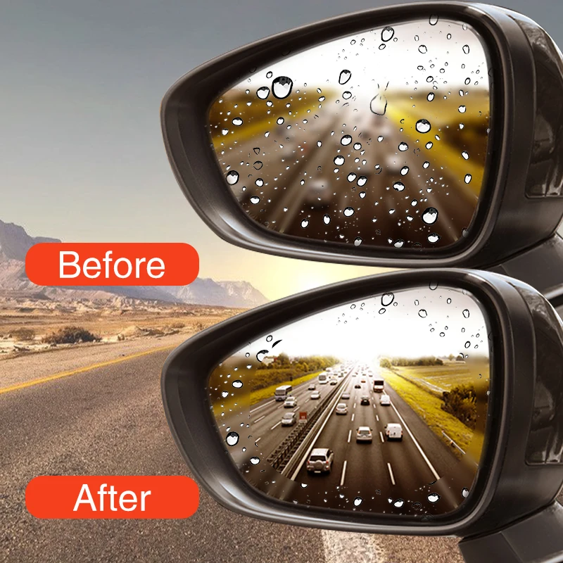 2x Auto Anti Wassernebel Film Anti Fog Rainproof Rückspiegel Schutzfolie Neu 