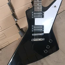 mahogany  wood black explorer electric guitar