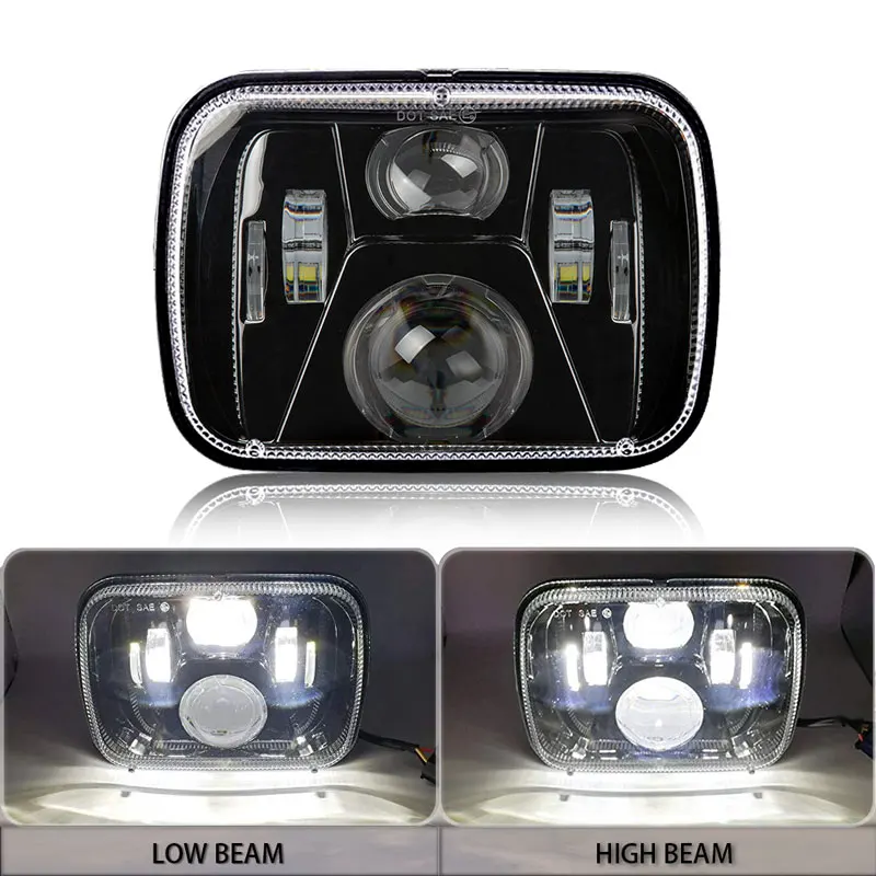 

new 5x7 inch 7'' Square headlight 110W Hi/Lo Beam for 1986-1995 for Jeep Wrangler YJ and 1984-2001 Jeep Cherokee XJ