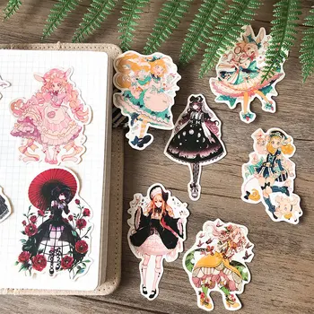 

18Pcs/Lot Beautiful Flower Lolita Girls Vintage Sticker DIY Craft Scrapbooking Album Journal Happy Planner Decorative Stickers