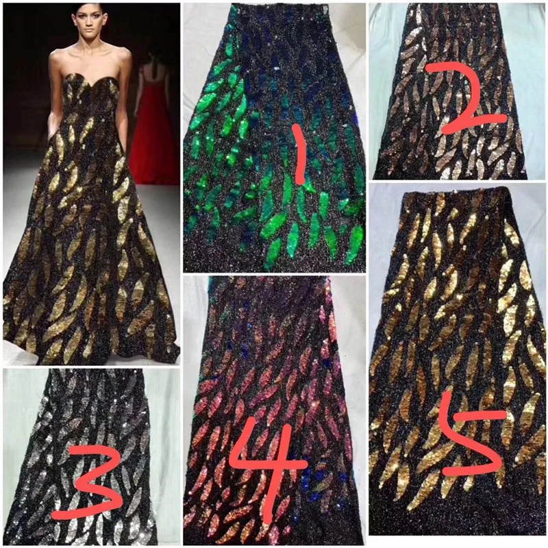 YG-724-885 вышитый тюль с блестками кружевная ткань Африканская сетчатая кружевная ткань с блестками