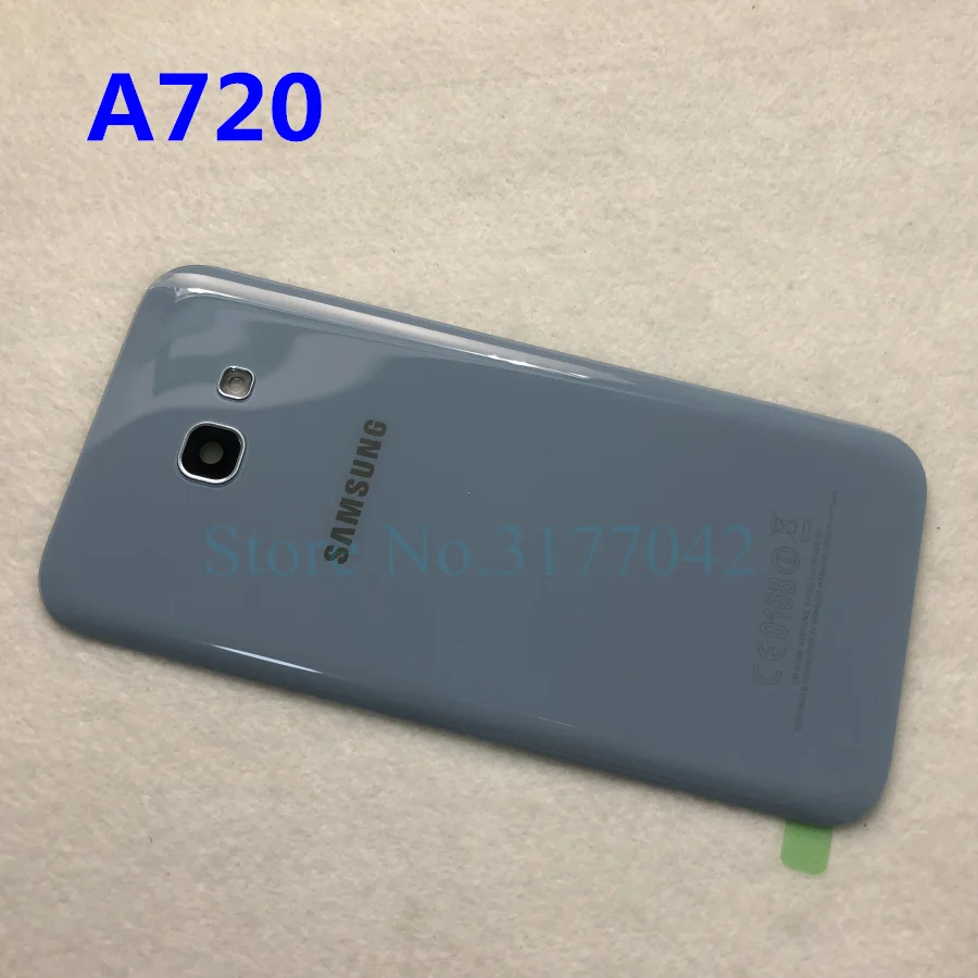 A720 blue SAMSUNG Back Battery Cover A320 A520 A720 For Samsung Galaxy A5 A3 A7 SM-A520F SM-A320F SM-A720F Back Rear Glass Case - Цвет: A720 blue