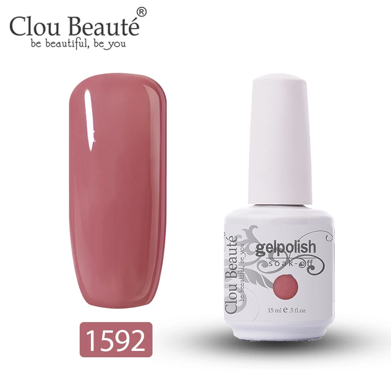 1592 Гель-лак серии Clou Beaute Caramel, УФ светодиодный лак для ногтей, лак для маникюра, лак для ногтей, чистый цвет, долговечный Гибридный гвоздь, гель - Цвет: 1592