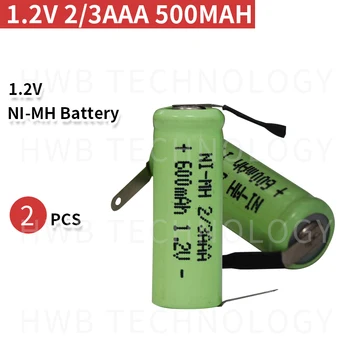 

2PCS/lot KX Original New 1.2V 2/3AAA 500mAh Ni-Mh 2/3 AAA Ni-Mh Rechargeable Battery With Pins Free Shipping