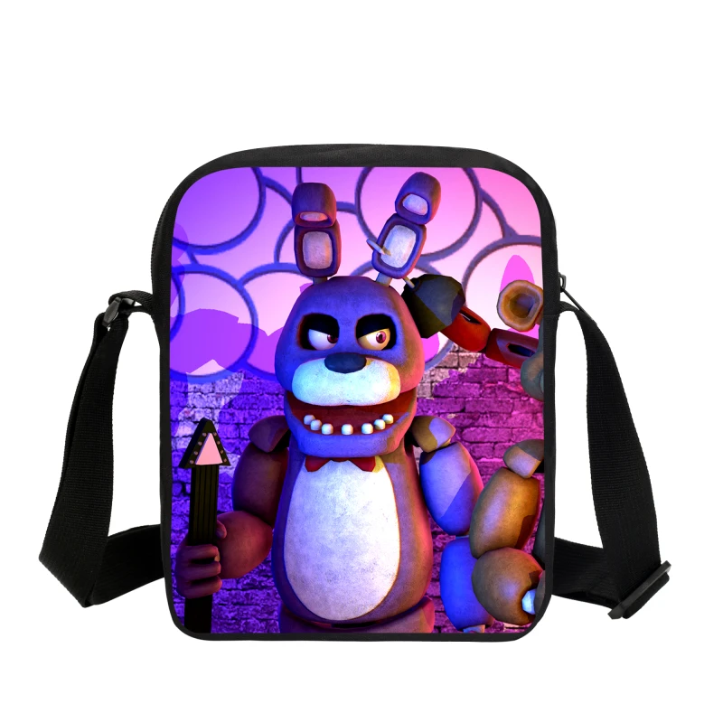Милые сумки с героями мультфильмов Five Nights At Freddy, школьные сумки-мессенджеры для детей, школьные сумки для мальчиков и девочек, детские сумки через плечо, подарки - Цвет: Золотой