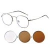 SWOKENCE Photochrom Myopia Glasses -0.5 to -6.0 Prescription Customizable Women Men Round Alloy Frame Chameleon Spectacles F049 ► Photo 2/6