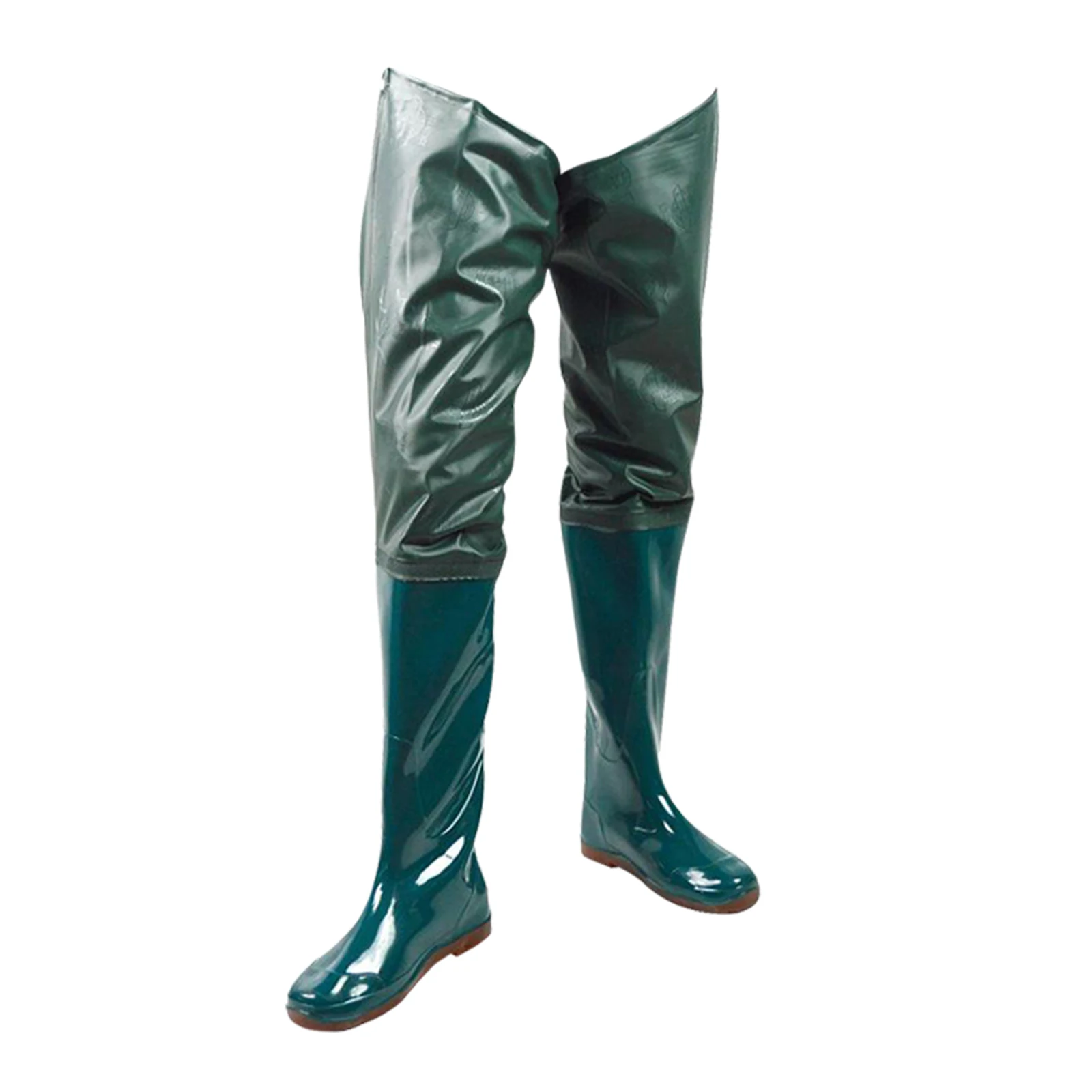 Fishing Hip Waders Underwater Boots Lightweight Waterproof Unisex PVC Nylon Fishing Water Pants Cleated Sole Wader Boots