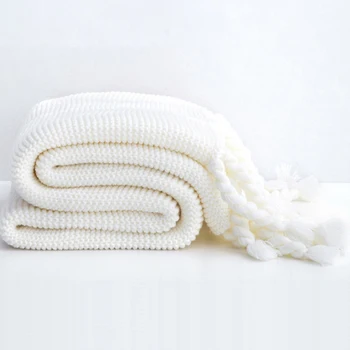 

130x170cm Tassel Knitted Blanket Soft Throw Sofa Blanket Air Conditioning Blanket Festival Gift Home decoration