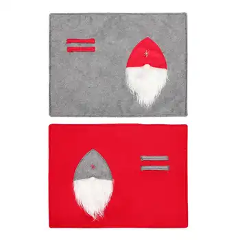 

Christmas Decoration Rudolph Faceless Placemat Table Mat Coaster Tableware Mat For Home Kitchen Party Supply