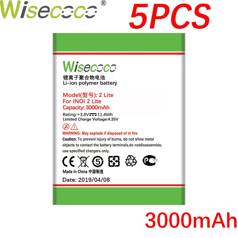 Wisecoco, 5 шт., 3000 мА/ч, аккумулятор inoi 2/inei 2 LITE, новейшее производство, Высококачественная батарея+ номер отслеживания