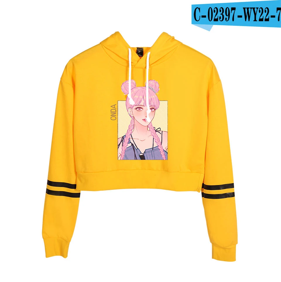 Everglow Kpop Корейская новая команда для девочек уличная Женская пуловер пупка толстовки Толстовка крутая поясничная популярная новинка года толстовки - Цвет: WY22