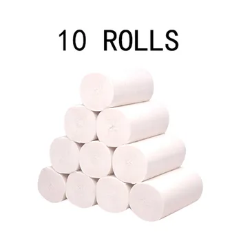 

10 Toilet Paper Rolls Pack Rolls Paper Hand Towels Toilet Paper Toilet Roll Tissue Napkin White Soft Paper Family Discounts