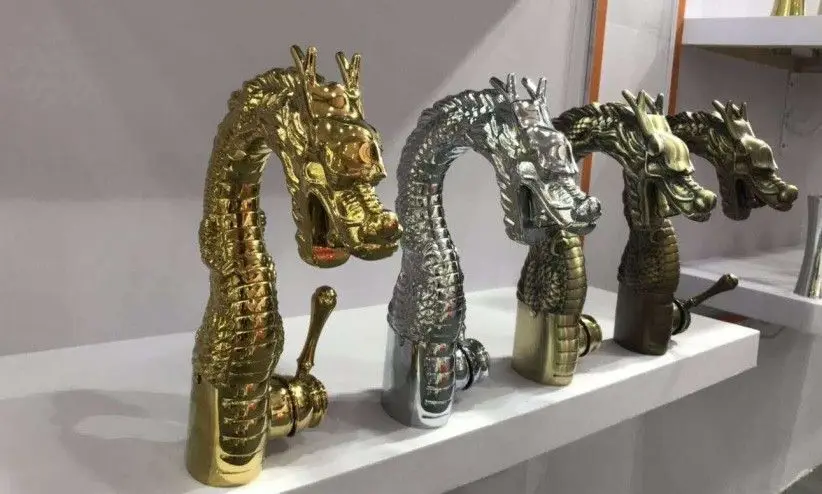 

Free ship gold /Chrome/Antique brass /Antique bronze solid brass Bathroom lavatory Sink dragon Faucet Single hole Luxury tap
