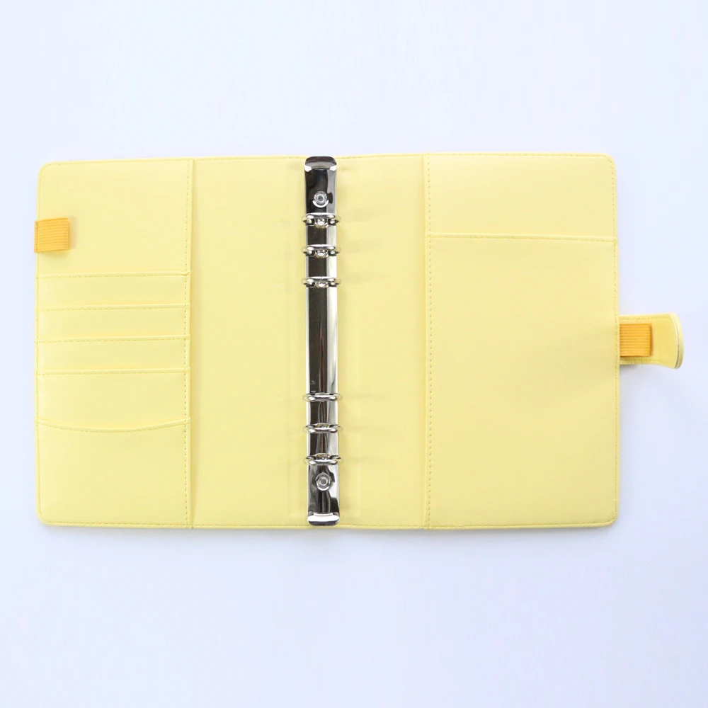 yellow only leather Новинка macaron офисные школьные спиральные блокноты канцелярские товары, милая Личная папка еженедельник органайзер, розовое золото, A5A6 - Цвет: yellow only leather