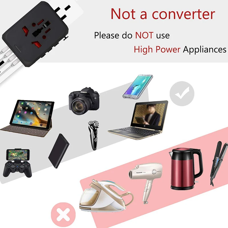 Дорожный адаптер с 4 портами usb type C AC преобразователь питания, универсальное зарядное устройство