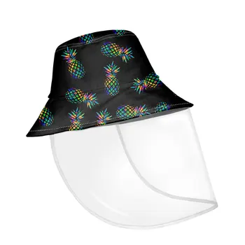 

Women's Sun Cap Hip Hop Colorful Pineapple Pattern Bucket Cap for Women Summer Sun Protective Face Fisherman Hat Shield Unisex