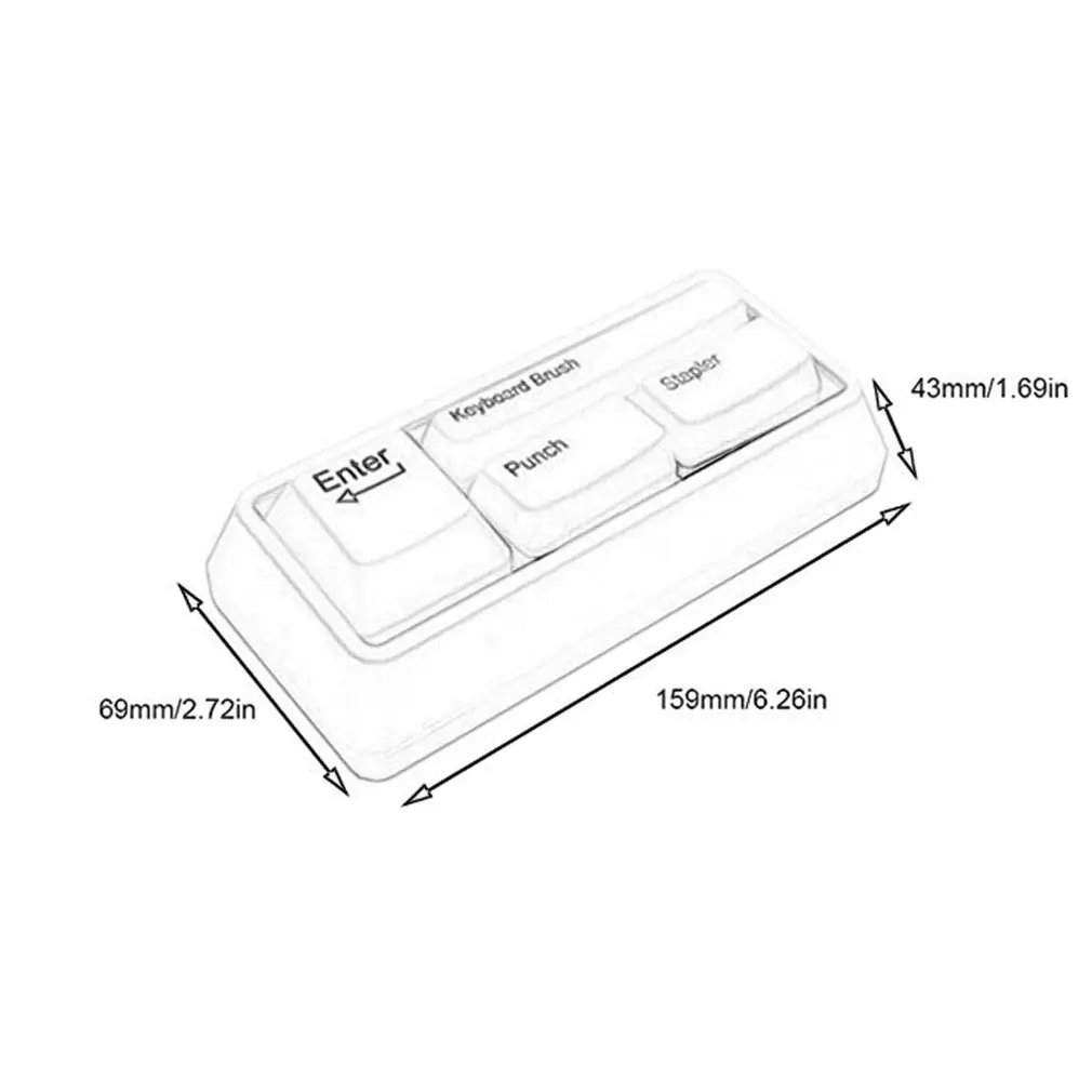 Japan And South Korea Stationery Shape Paper Clip Magnet+Punch+Stapler+Keyboard Brush Stationery Office School Supplies