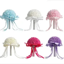 Роза flor Свадебный букет Искусственный Свадебный букет ручной работы красивые поролоновые розы свадебный букет декоративные аксессуары для вечеринок