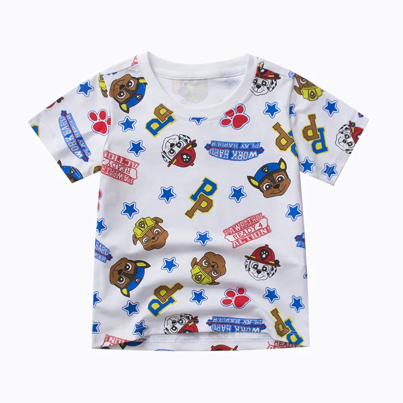 

SOURCE Manufacturers Childrenswear New Style 2019 Summer Printed Paw Patrol Pattern Children Short Sleeve Pure Cotton T-shirt BO